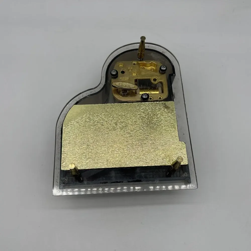 Vintage Laurel Japan Grand Piano Music Box Lucite Acrylic Plays Love Story
